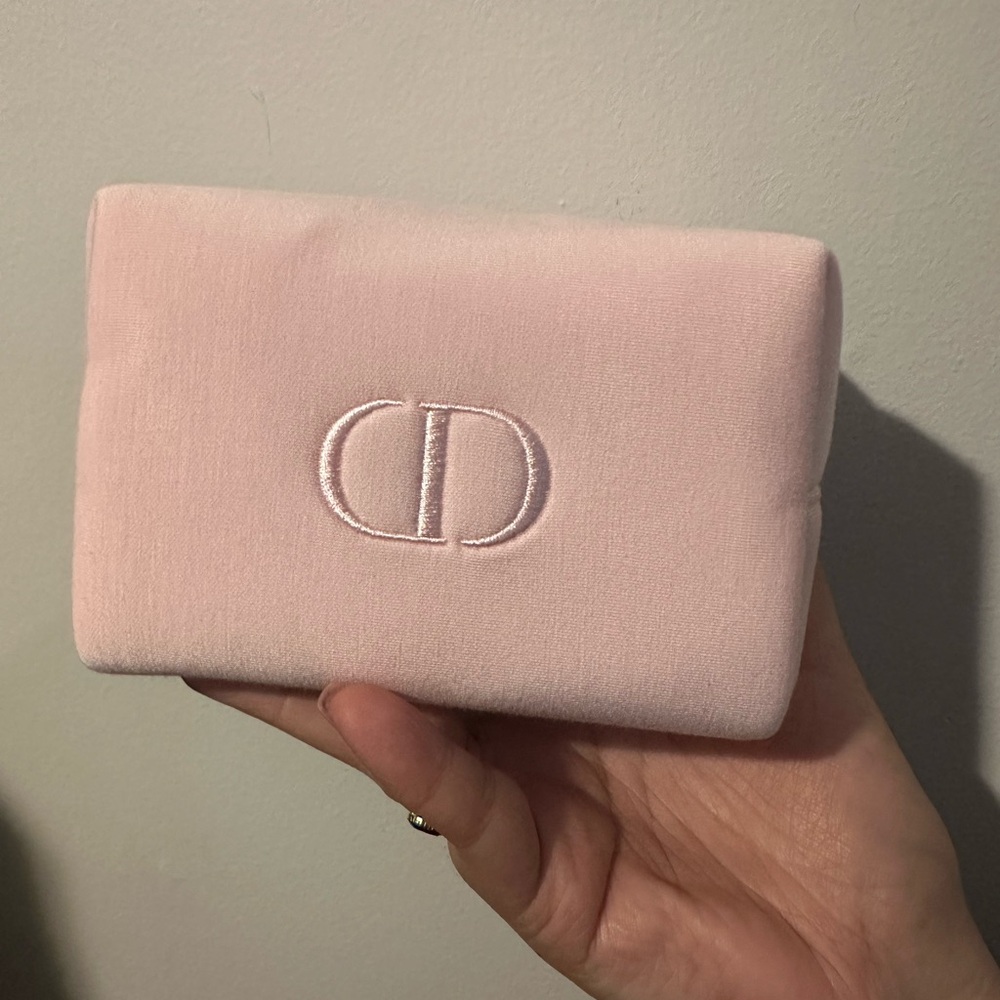 Pink Dior pouch with box